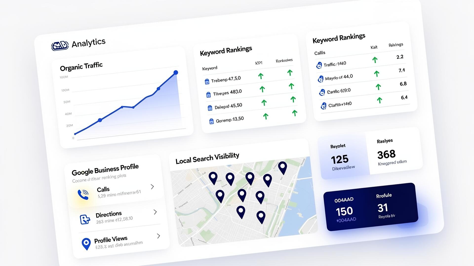 SEO analytics dashboard for hospitality brand